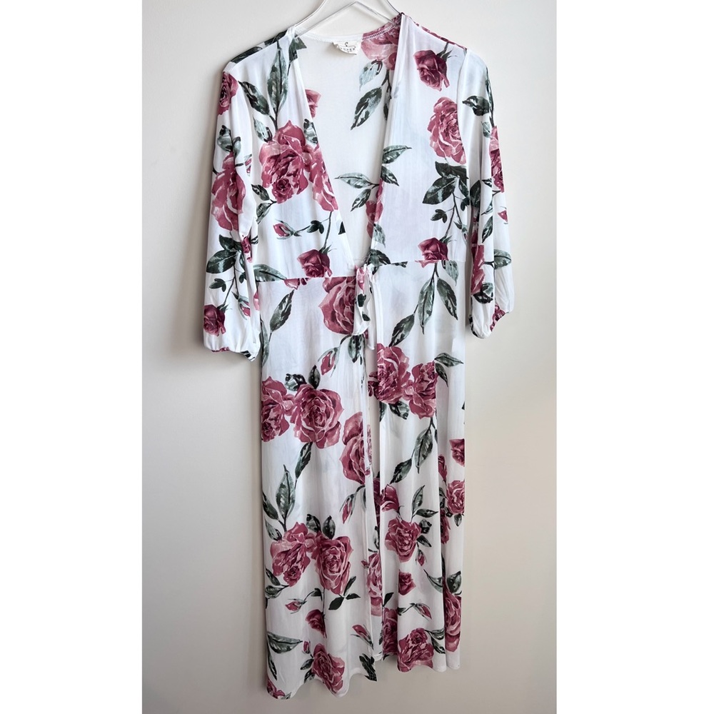 Ember Tie Front Floral Cover-up Kimono Medium✨